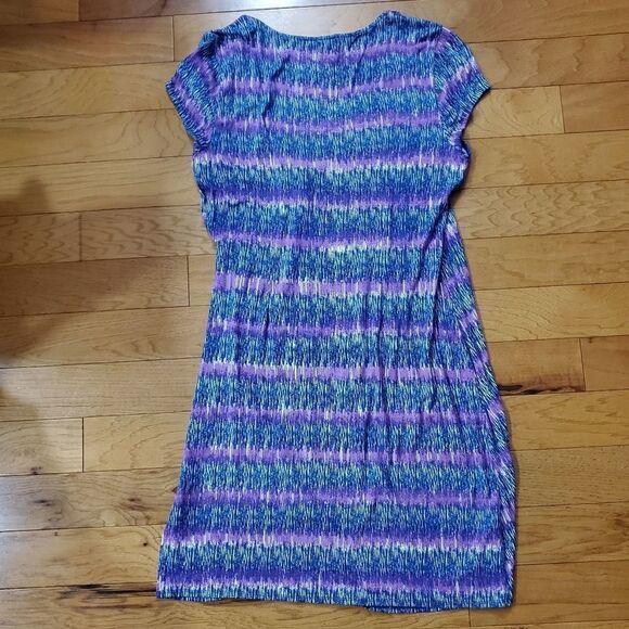 💚Mercer & Madison Purple & Blue Faux Wrap Around Dress XLarge - Picture 2 of 8